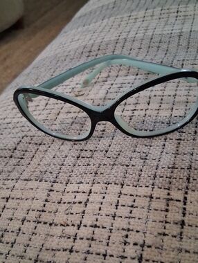 Women's Black & Aqua Cat-Eye Glasses Frames